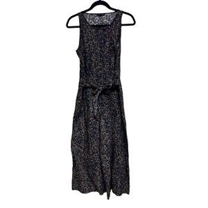 Banana Republic Linen Blend Leopard Cheetah Animal Print Jumpsuit Women’s Size 4